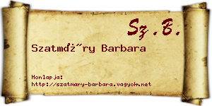 Szatmáry Barbara névjegykártya