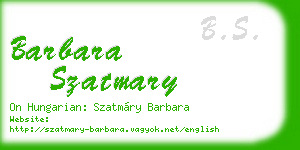barbara szatmary business card