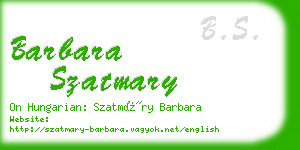 barbara szatmary business card